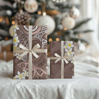 Mocha Mousse Polynesian Tribal Frangipani Tropical Vibe Wrapping Paper LT14 - Polynesian Pride