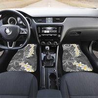 Gray Polynesian Tribal Frangipani Tropical Vibe Car Mats LT14 Set 2pcs - Front Gray - Polynesian Pride