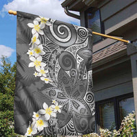 Gray Polynesian Tribal Frangipani Tropical Vibe Garden Flag LT14 - Polynesian Pride