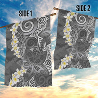Gray Polynesian Tribal Frangipani Tropical Vibe Garden Flag LT14 - Polynesian Pride