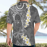 Gray Polynesian Tribal Frangipani Tropical Vibe Hawaiian Shirt LT14 - Polynesian Pride