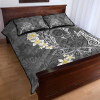 Gray Polynesian Tribal Frangipani Tropical Vibe Quilt Bed Set LT14 - Polynesian Pride
