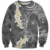 Gray Polynesian Tribal Frangipani Tropical Vibe Sweatshirt LT14 Unisex Gray - Polynesian Pride