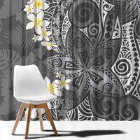 Gray Polynesian Tribal Frangipani Tropical Vibe Window Curtain LT14 - Polynesian Pride