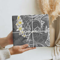 Gray Polynesian Tribal Frangipani Tropical Vibe Wrapping Paper LT14 - Polynesian Pride