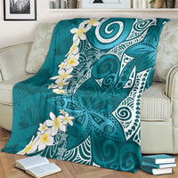 Cyan Polynesian Tribal Frangipani Tropical Vibe Blanket LT14 - Polynesian Pride