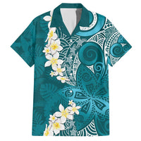 Cyan Polynesian Tribal Frangipani Tropical Vibe Hawaiian Shirt LT14 Cyan - Polynesian Pride