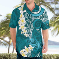Cyan Polynesian Tribal Frangipani Tropical Vibe Hawaiian Shirt LT14 - Polynesian Pride