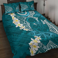 Cyan Polynesian Tribal Frangipani Tropical Vibe Quilt Bed Set LT14 Cyan - Polynesian Pride