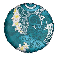 Cyan Polynesian Tribal Frangipani Tropical Vibe Spare Tire Cover LT14 - Polynesian Pride