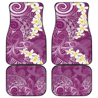 Pink Polynesian Tribal Frangipani Tropical Vibe Car Mats LT14 - Polynesian Pride