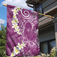 Pink Polynesian Tribal Frangipani Tropical Vibe Garden Flag LT14 - Polynesian Pride