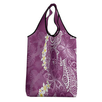 Pink Polynesian Tribal Frangipani Tropical Vibe Grocery Bag LT14 - Polynesian Pride