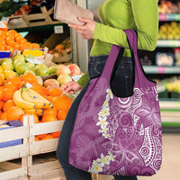 Pink Polynesian Tribal Frangipani Tropical Vibe Grocery Bag LT14 - Polynesian Pride