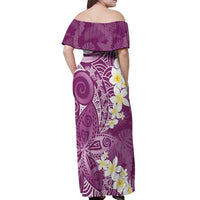 Pink Polynesian Tribal Frangipani Tropical Vibe Off Shoulder Maxi Dress LT14 - Polynesian Pride