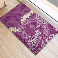 Pink Polynesian Tribal Frangipani Tropical Vibe Rubber Doormat LT14 - Polynesian Pride
