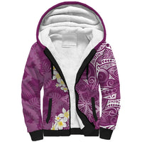 Pink Polynesian Tribal Frangipani Tropical Vibe Sherpa Hoodie LT14 Unisex Pink - Polynesian Pride