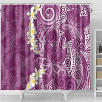 Pink Polynesian Tribal Frangipani Tropical Vibe Shower Curtain