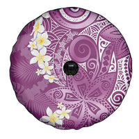 Pink Polynesian Tribal Frangipani Tropical Vibe Spare Tire Cover LT14 - Polynesian Pride