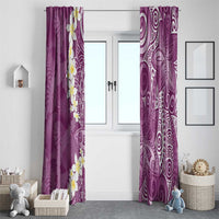 Pink Polynesian Tribal Frangipani Tropical Vibe Window Curtain LT14 - Polynesian Pride