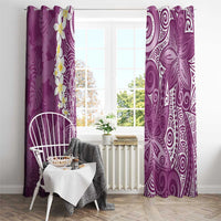 Pink Polynesian Tribal Frangipani Tropical Vibe Window Curtain LT14 - Polynesian Pride