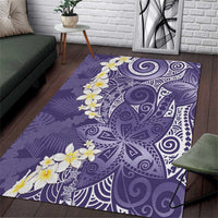 Violet Polynesian Tribal Frangipani Tropical Vibe Area Rug