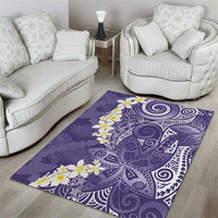 Violet Polynesian Tribal Frangipani Tropical Vibe Area Rug