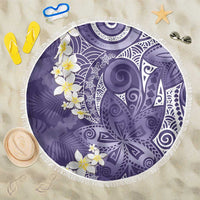 Violet Polynesian Tribal Frangipani Tropical Vibe Beach Blanket LT14 One Size 150cm Violet - Polynesian Pride