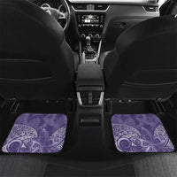 Violet Polynesian Tribal Frangipani Tropical Vibe Car Mats LT14 Set 2pcs - Back Violet - Polynesian Pride