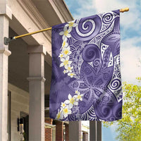 Violet Polynesian Tribal Frangipani Tropical Vibe Garden Flag LT14 House Flag Violet - Polynesian Pride