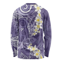 Violet Polynesian Tribal Frangipani Tropical Vibe Long Sleeve Shirt LT14 - Polynesian Pride