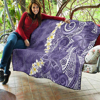 Violet Polynesian Tribal Frangipani Tropical Vibe Quilt
