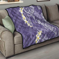 Violet Polynesian Tribal Frangipani Tropical Vibe Quilt