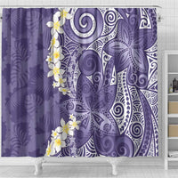 Violet Polynesian Tribal Frangipani Tropical Vibe Shower Curtain