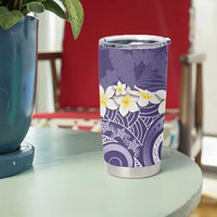Violet Polynesian Tribal Frangipani Tropical Vibe Tumbler Cup LT14 - Polynesian Pride