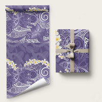 Violet Polynesian Tribal Frangipani Tropical Vibe Wrapping Paper LT14 58" × 23" Violet - Polynesian Pride