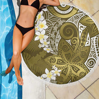 Gold Polynesian Tribal Frangipani Tropical Vibe Beach Blanket LT14 - Polynesian Pride