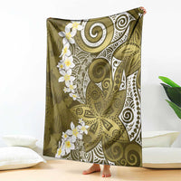 Gold Polynesian Tribal Frangipani Tropical Vibe Blanket LT14 - Polynesian Pride