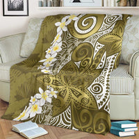 Gold Polynesian Tribal Frangipani Tropical Vibe Blanket LT14 - Polynesian Pride