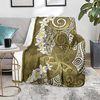 Gold Polynesian Tribal Frangipani Tropical Vibe Blanket LT14 - Polynesian Pride
