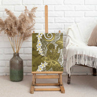 Gold Polynesian Tribal Frangipani Tropical Vibe Canvas Wall Art LT14 - Polynesian Pride