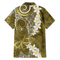 Gold Polynesian Tribal Frangipani Tropical Vibe Hawaiian Shirt LT14 - Polynesian Pride