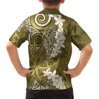 Gold Polynesian Tribal Frangipani Tropical Vibe Hawaiian Shirt LT14 - Polynesian Pride
