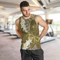 Gold Polynesian Tribal Frangipani Tropical Vibe Men Tank Top LT14 Gold - Polynesian Pride