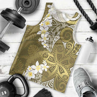 Gold Polynesian Tribal Frangipani Tropical Vibe Men Tank Top LT14 - Polynesian Pride
