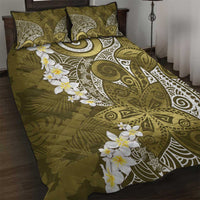 Gold Polynesian Tribal Frangipani Tropical Vibe Quilt Bed Set LT14 Gold - Polynesian Pride