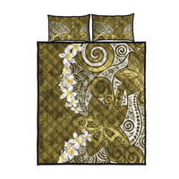 Gold Polynesian Tribal Frangipani Tropical Vibe Quilt Bed Set LT14 - Polynesian Pride