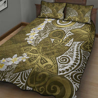 Gold Polynesian Tribal Frangipani Tropical Vibe Quilt Bed Set LT14 - Polynesian Pride