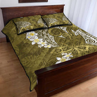 Gold Polynesian Tribal Frangipani Tropical Vibe Quilt Bed Set LT14 - Polynesian Pride