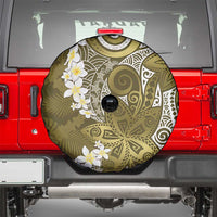 Gold Polynesian Tribal Frangipani Tropical Vibe Spare Tire Cover LT14 - Polynesian Pride